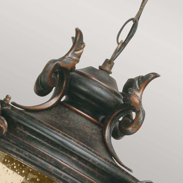 Elstead Baltimore Außen-Hängeleuchte E27 58cm Verwitterte Bronze