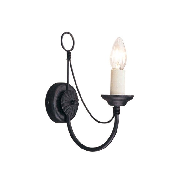 Elstead Carisbrooke Wandleuchte E14 Schwarz, Made in UK