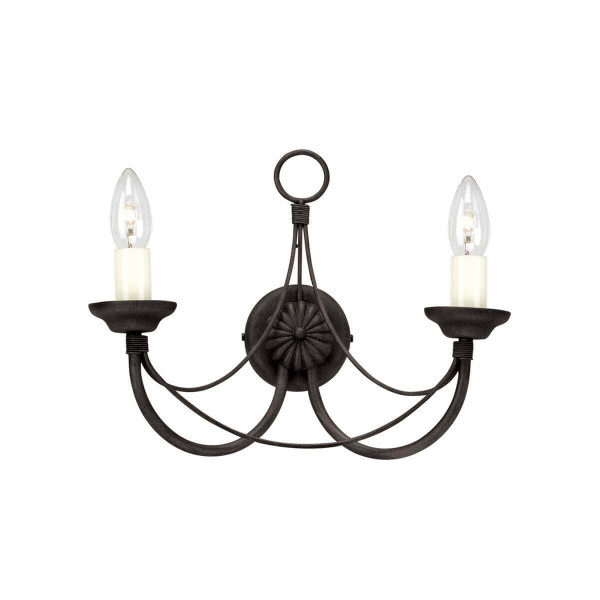 Elstead Carisbrooke Wandleuchte E14 2-fach Schwarz, Made in UK