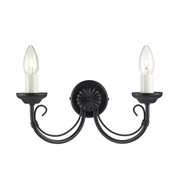Elstead Chartwell Wandleuchte E14 2-fach Schwarz, Made in UK