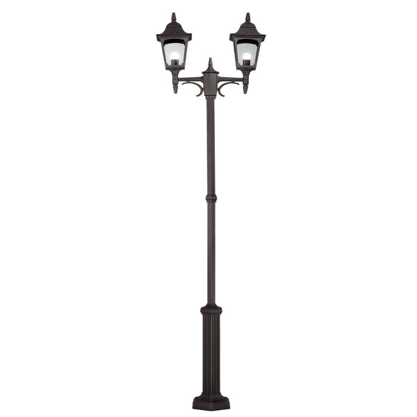 Elstead Chapel Außen-Stehleuchte E27 2-fach 227cm Schwarz IP44, Made in UK