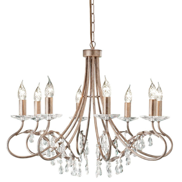 Elstead Christina Kronleuchter E14 8-fach Silber, Gold, Made in UK