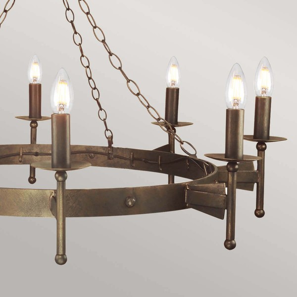 Elstead Cromwell Kronleuchter E14 8-fach Alte Bronze, Made in UK