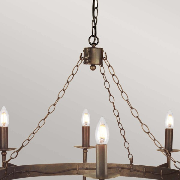 Elstead Cromwell Kronleuchter E14 8-fach Alte Bronze, Made in UK
