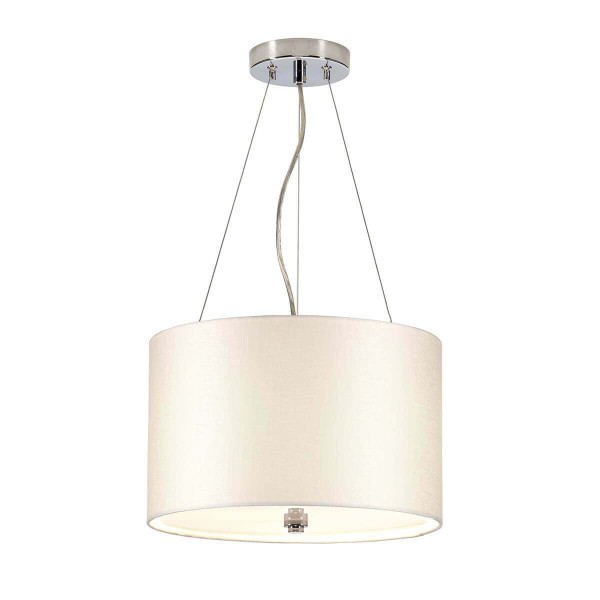 Elstead Pearce Hängeleuchte E27 3-fach 35cm Poliertes Chrom Elfenbein