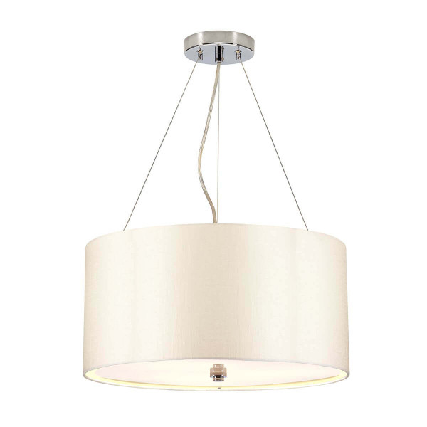 Elstead Pearce Hängeleuchte E27 3-fach 45cm Poliertes Chrom Elfenbein