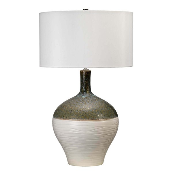 Elstead Eden Park Tischleuchte E27 Grün, türkis und gold Creme, Made in UK