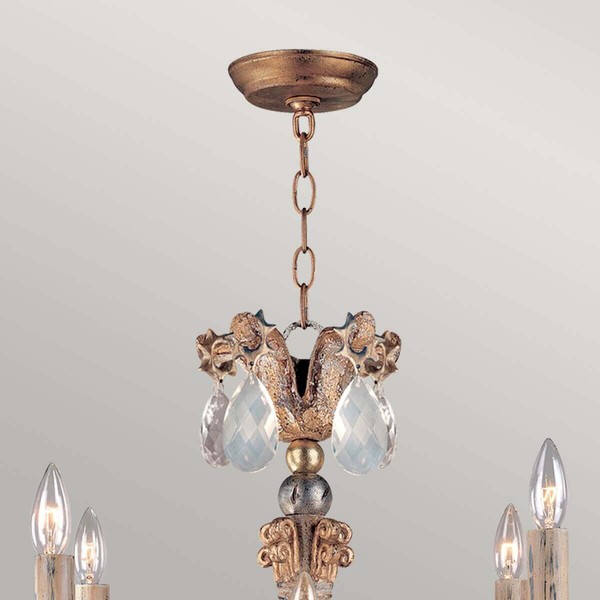 Elstead Mignon Kronleuchter E14 8-fach Gold und Silber