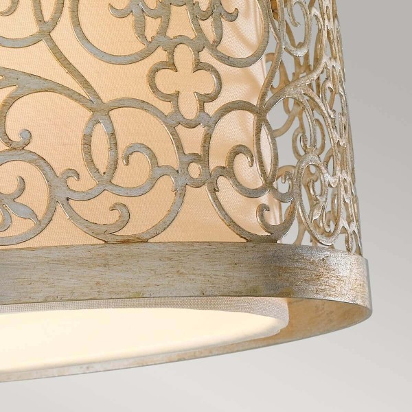 Elstead Arabesque Deckenleuchte E27 2-fach Blattsilber Patina