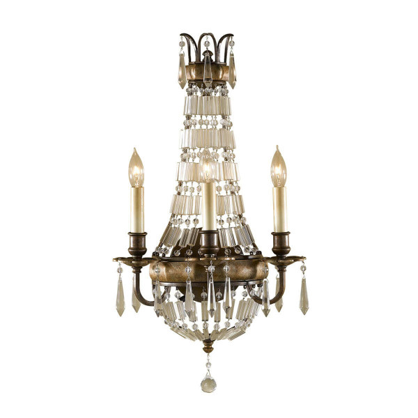 Elstead Bellini Wandleuchte E14 3-fach Oxidierte Bronze, Britische Bronze