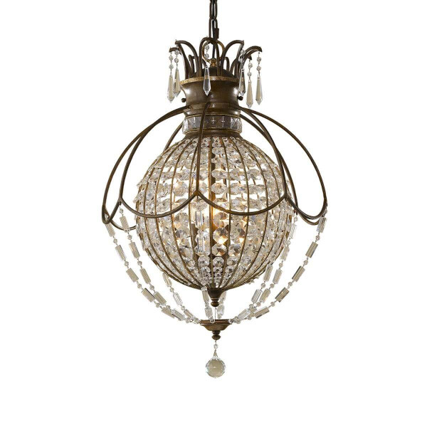 Elstead Bellini Kronleuchter E14 3-fach Oxidierte Bronze, Britische Bronze