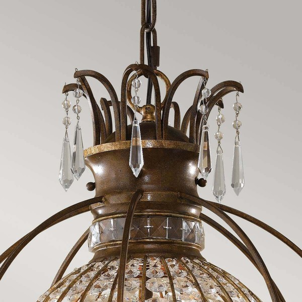 Elstead Bellini Kronleuchter E14 3-fach Oxidierte Bronze, Britische Bronze