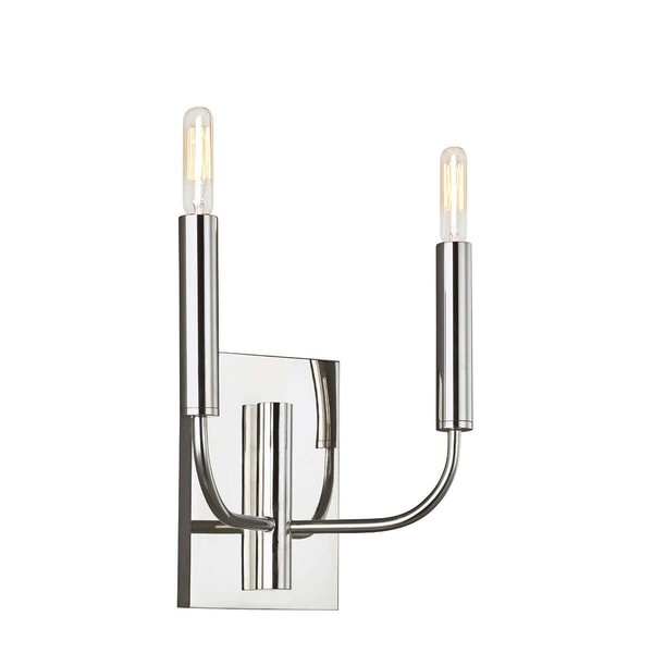 Elstead Brianna Wandleuchte E14 2-fach Poliertes Nickel