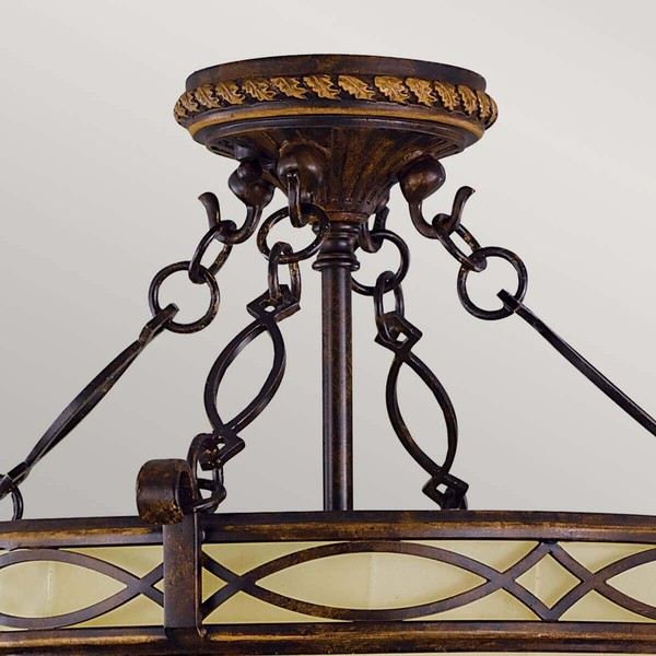 Elstead Drawing Room Deckenleuchte E27 2-fach 37cm Walnuss