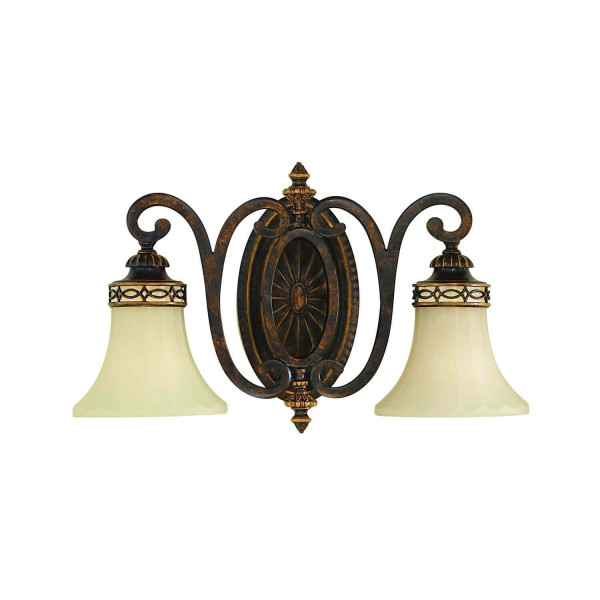 Elstead Drawing Room Wandleuchte E27 2-fach 25cm Walnuss