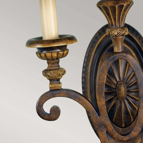 Elstead Drawing Room Wandleuchte E27 2-fach 61cm Walnuss
