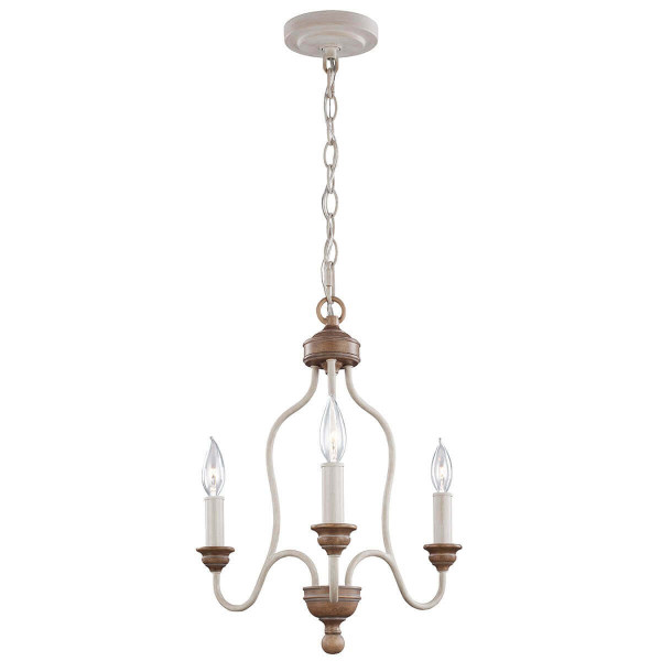 Elstead Hartsville Kronleuchter E14 3-fach Chalk Washed, Beachwood
