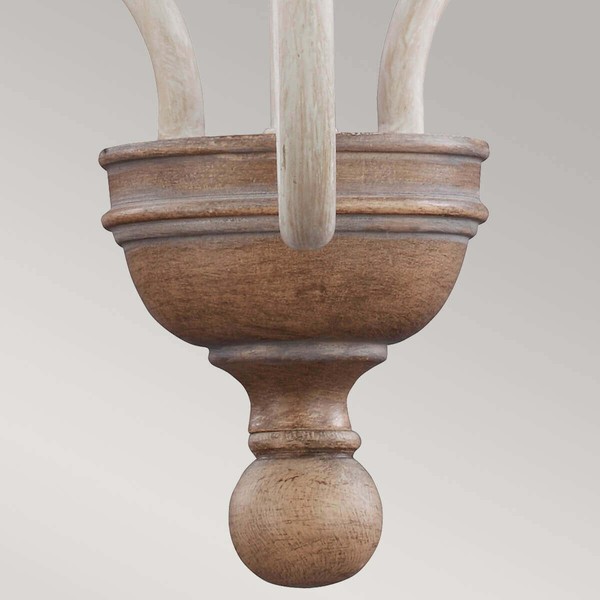 Elstead Hartsville Kronleuchter E14 3-fach Chalk Washed, Beachwood