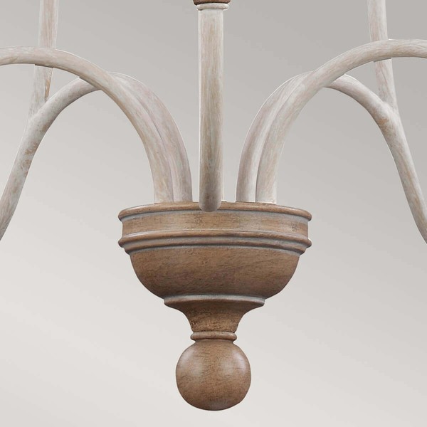 Elstead Hartsville Kronleuchter E14 5-fach Chalk Washed, Beachwood