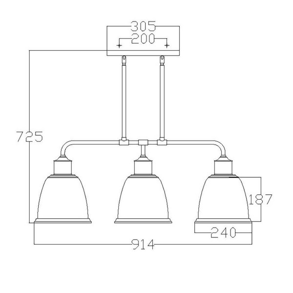 Elstead Hobson Kronleuchter E27 3-fach Gealtertes Messing