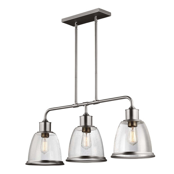 Elstead Hobson Kronleuchter E27 3-fach Satiniertes Nickel