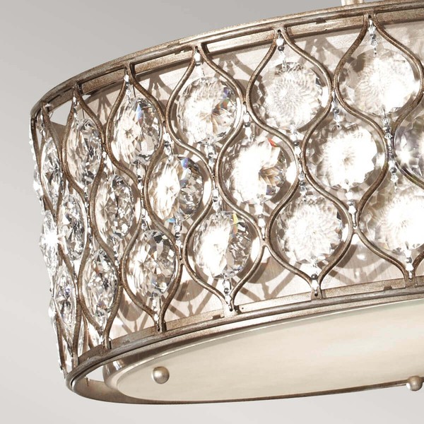 Elstead Lucia Hängeleuchte E27 3-fach 20cm Brüniertes Silber
