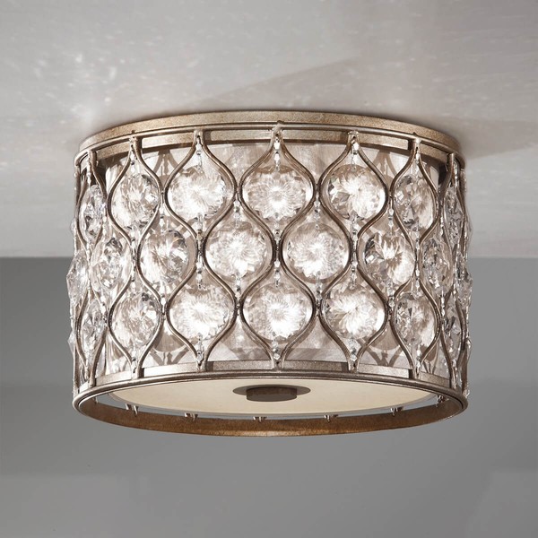 Elstead Lucia Deckenleuchte E27 2-fach 21cm Brüniertes Silber