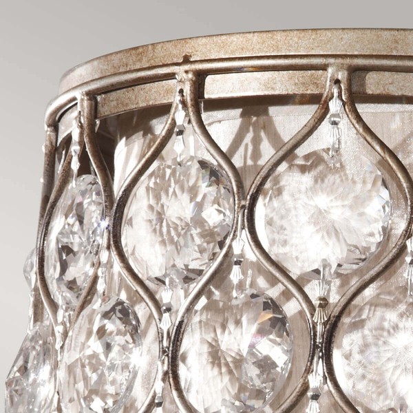 Elstead Lucia Deckenleuchte E27 2-fach 21cm Brüniertes Silber