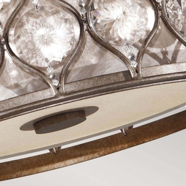 Elstead Lucia Deckenleuchte E27 2-fach 21cm Brüniertes Silber