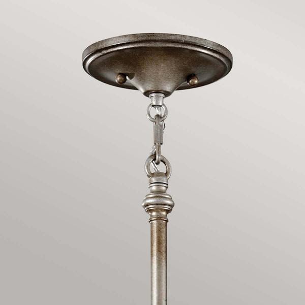 Elstead Lucia Kronleuchter E27 6-fach Brüniertes Silber