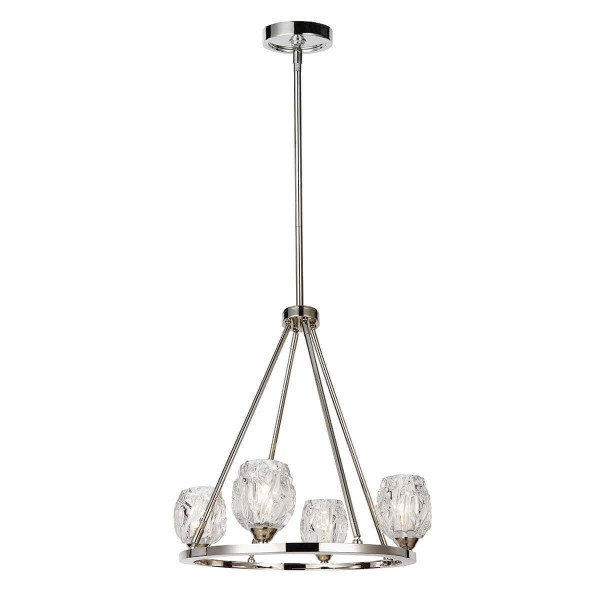 Elstead Rubin LED Kronleuchter G9 4-fach Poliertes Nickel