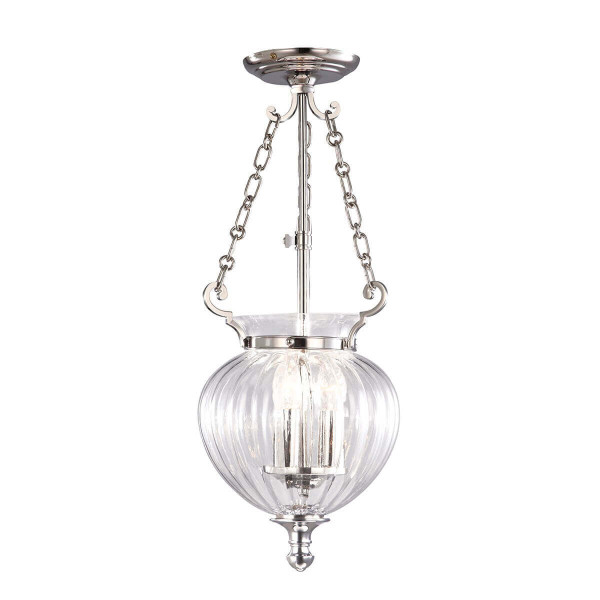 Elstead Finsbury Park Hängeleuchte E14 3-fach Small Poliertes Nickel
