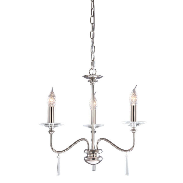 Elstead Finsbury Park Kronleuchter E14 3-fach Poliertes Nickel