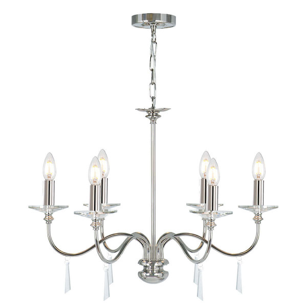 Elstead Finsbury Park Kronleuchter E14 6-fach Poliertes Nickel