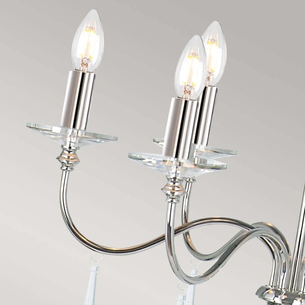 Elstead Finsbury Park Kronleuchter E14 6-fach Poliertes Nickel