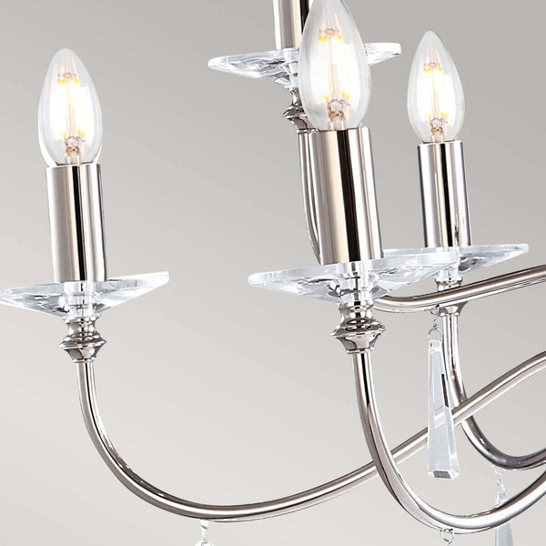 Elstead Finsbury Park Kronleuchter E14 9-fach Poliertes Nickel