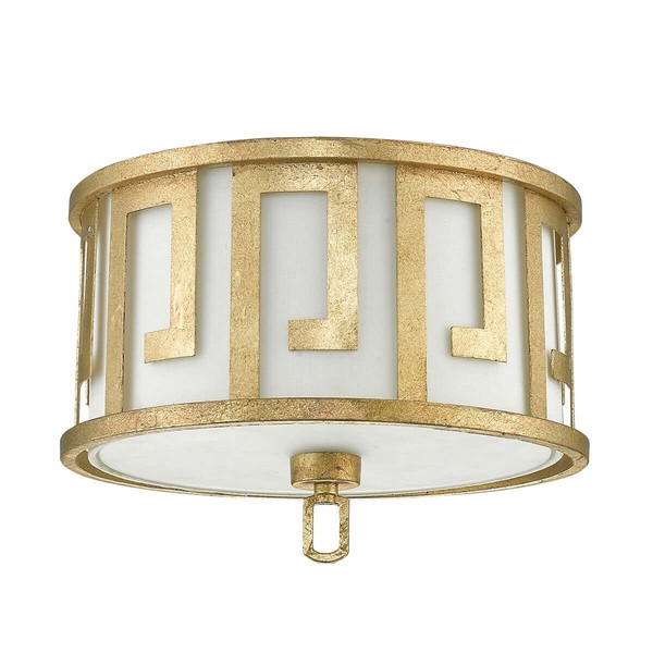 Elstead Lemuria Deckenleuchte E27 2-fach Gebeiztes Gold Elfenbein