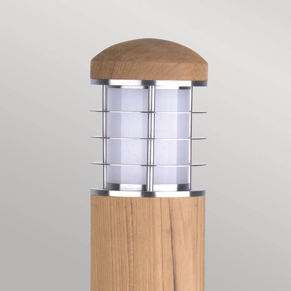 Elstead Poole Außen-Stehleuchte E27 67cm Rostfreier Stahl und Teakholz IP55