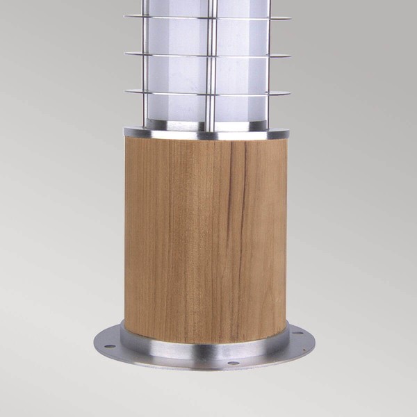 Elstead Poole Außen-Stehleuchte E27 24cm Rostfreier Stahl und Teakholz IP55
