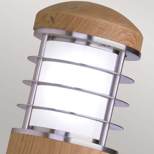 Elstead Poole Außen-Wandleuchte E27 28cm Rostfreier Stahl und Teakholz IP44