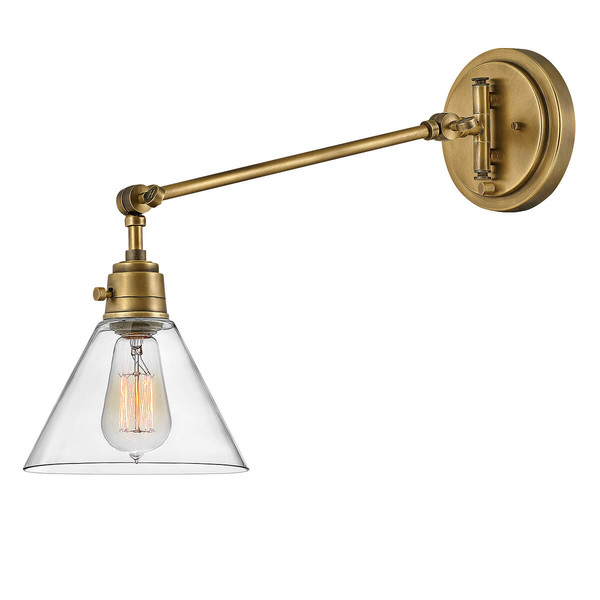 Elstead Arti  Wandleuchte E27 Hertiage Messing, Klarglas Schirm Glas klar
