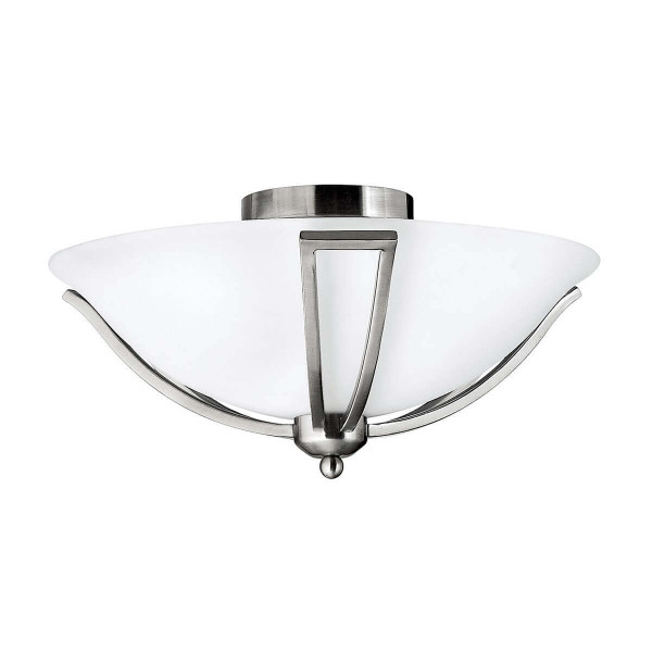 Elstead Bolla Deckenleuchte E27 2-fach 20cm Nickel gebürstet