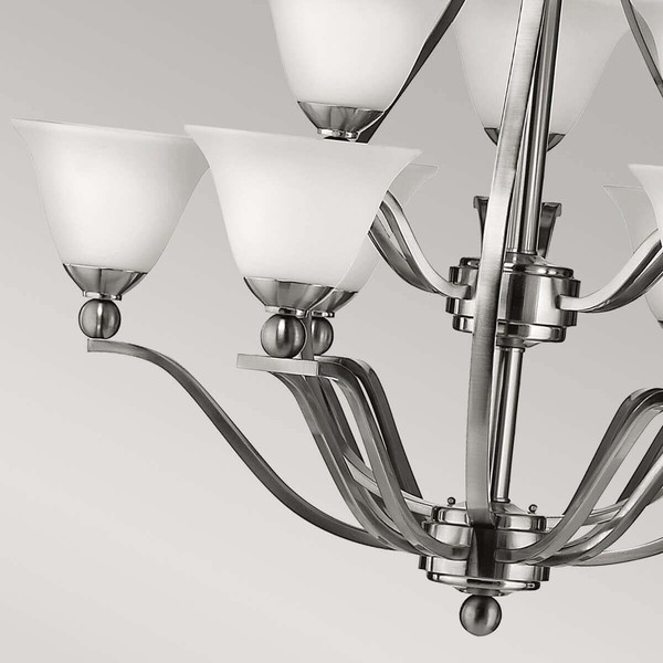 Elstead Bolla Kronleuchter E27 9-fach Nickel gebürstet