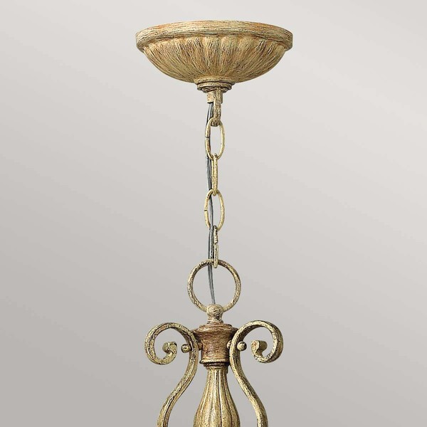 Elstead Carabel Kronleuchter E27 3-fach Gebürsteter Champagner