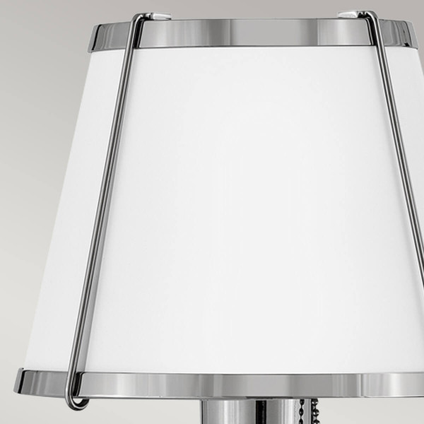Elstead Clarke Wandleuchte E27 Nickel poliert und weißer Metallschirm Weiß