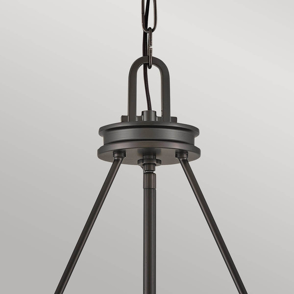 Elstead Collier Pendelleuchte E14 4-fach Schwarzes Oxid Glas klar mit Luftbläschen