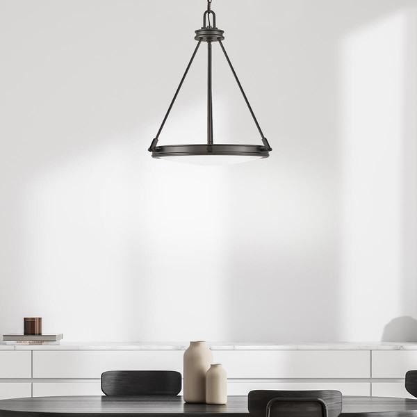 Elstead Collier Pendelleuchte E14 4-fach Schwarzes Oxid Glas klar mit Luftbläschen