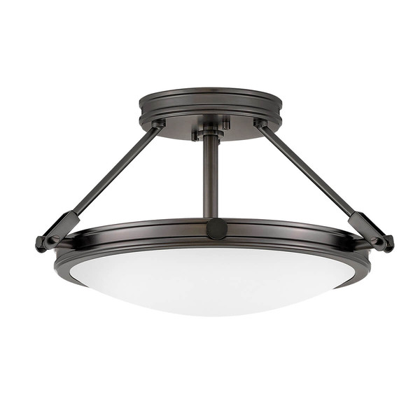Elstead Collier Deckenleuchte E14 3-fach Schwarzes Oxid Glas klar mit Luftbläschen