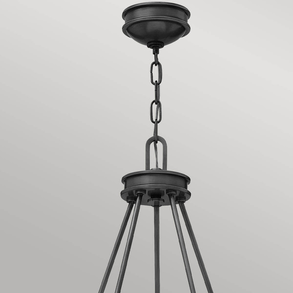 Elstead Collier Kronleuchter E27 5-fach Schwarzes Oxid Weiß geätzt