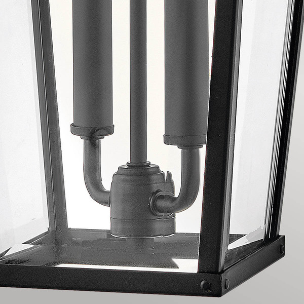 Elstead Dawson Außenwandleuchte E14 2-fach Schwarz mit brünierten Bronze Akzenten Klar IP44